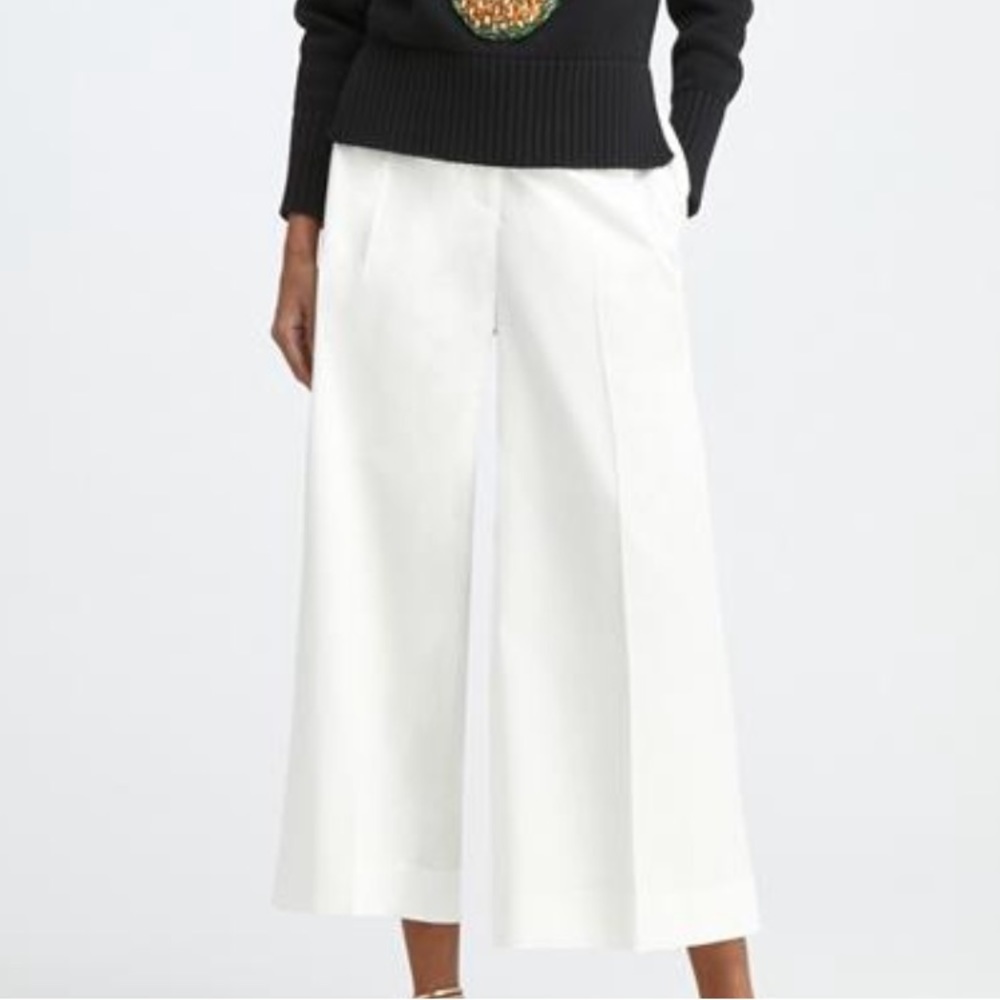 Oscar De La Renta Poplin Culotte Pants White Women’s Size 4 $990